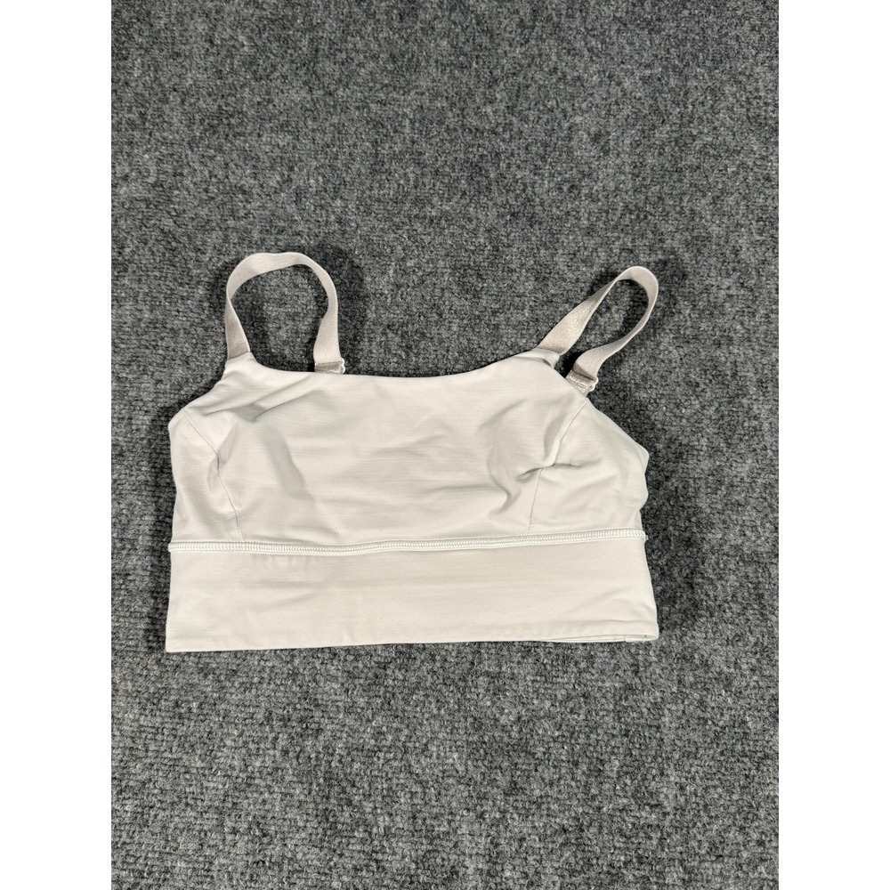 Lululemon‎ Ebb to Train Bra Silver White Longline Sports Bra Size 6 W7BEHS